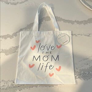 Pearhead White and Pink Tote Bag Love MOM Life